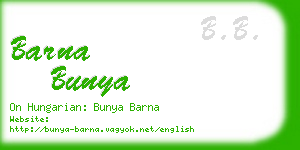 barna bunya business card